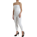Dolce & Gabbana White Nylon Strapless Bodycon Jumpsuit Dress DR281060-40