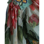 Dolce & Gabbana Blue Floral Print Tiered Long Maxi Dress DR281092-36
