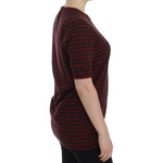 Dolce & Gabbana Red Gray Cashmere Short Sleeve Sweater SIG13354-36