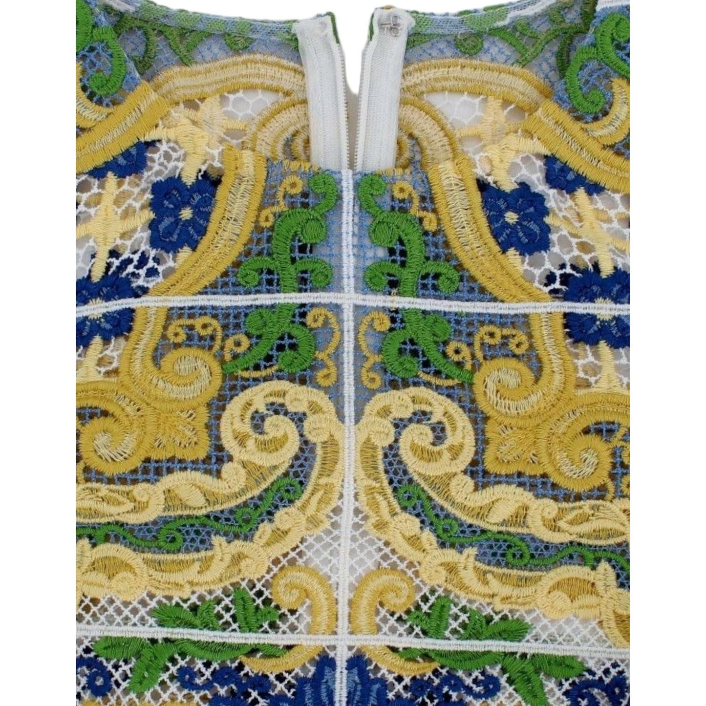 Dolce & Gabbana Multicolor Majolica Embroidered Sweater SIG13199-1