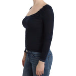 Ermanno Scervino Lingerie Blue Top Blouse Jumper Lace Rayon SIG12008-1