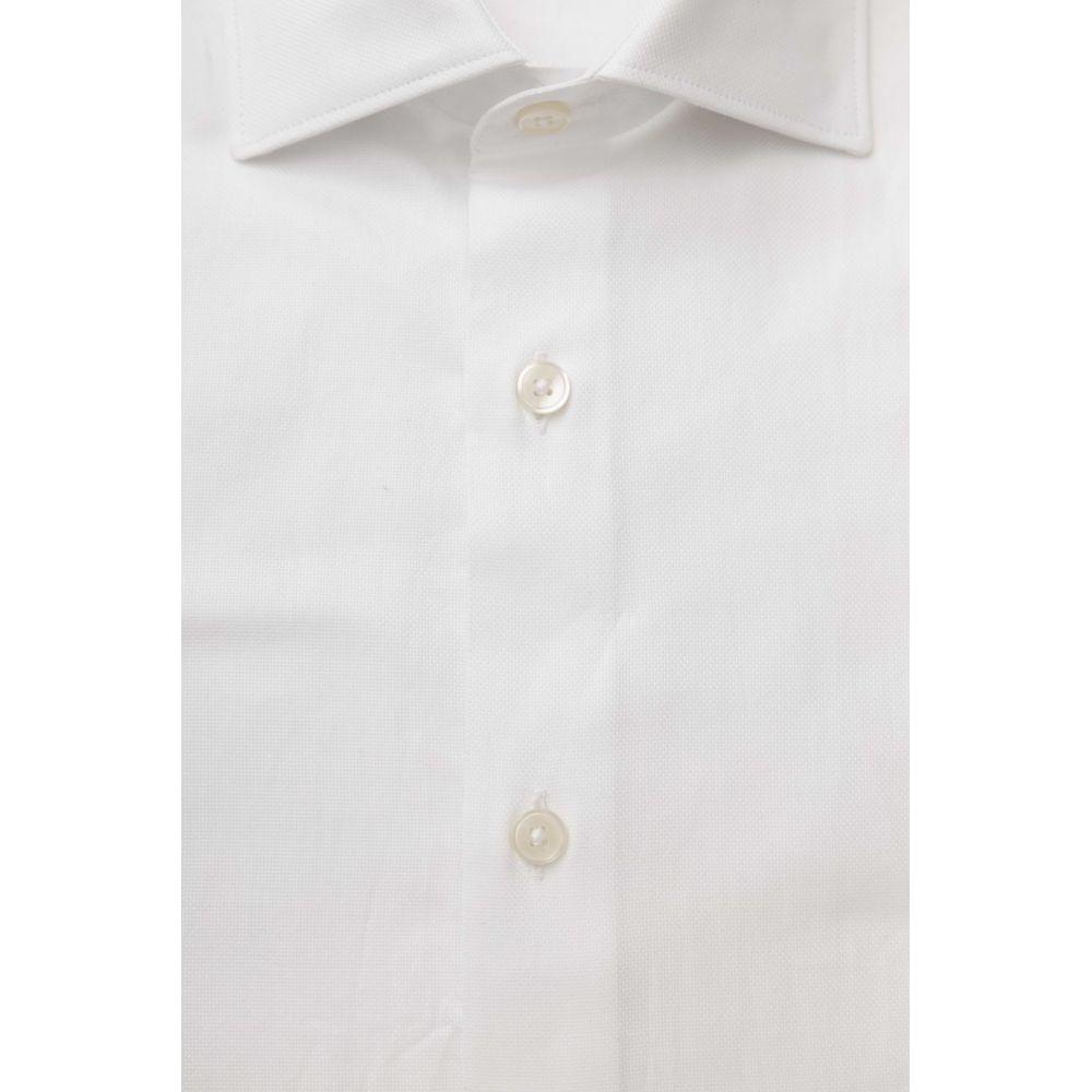 Bagutta White Cotton Men Shirt BA-23948-XXL