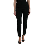 Dolce & Gabbana Black Wool High Waist Tapered Pants PAN74984-40