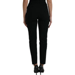 Dolce & Gabbana Black Wool High Waist Tapered Pants PAN74984-40