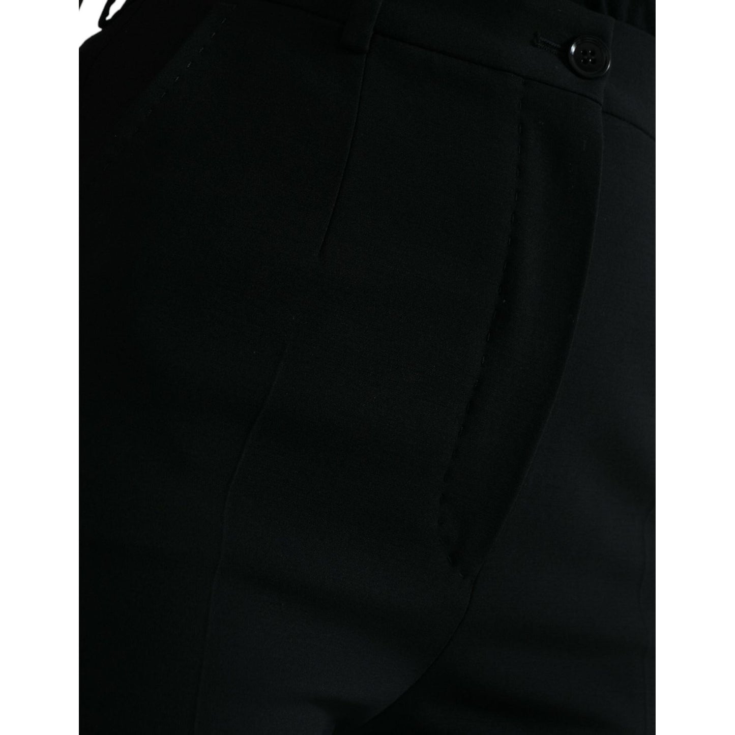 Dolce & Gabbana Black Wool High Waist Tapered Pants PAN74984-40