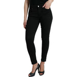 Dolce & Gabbana Black Cotton Mid Waist Skinny Denim Jeans PAN75002-42