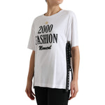 Dolce & Gabbana White Slogan Print Lacing Detailed T-shirt TSH84228-40
