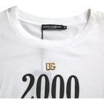 Dolce & Gabbana White Slogan Print Lacing Detailed T-shirt TSH84228-40