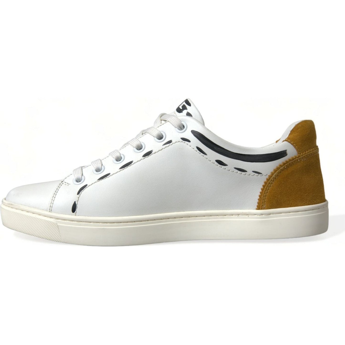 Dolce & Gabbana White Leather LOVE Milano Men Sneakers Shoes MV5376-39.5