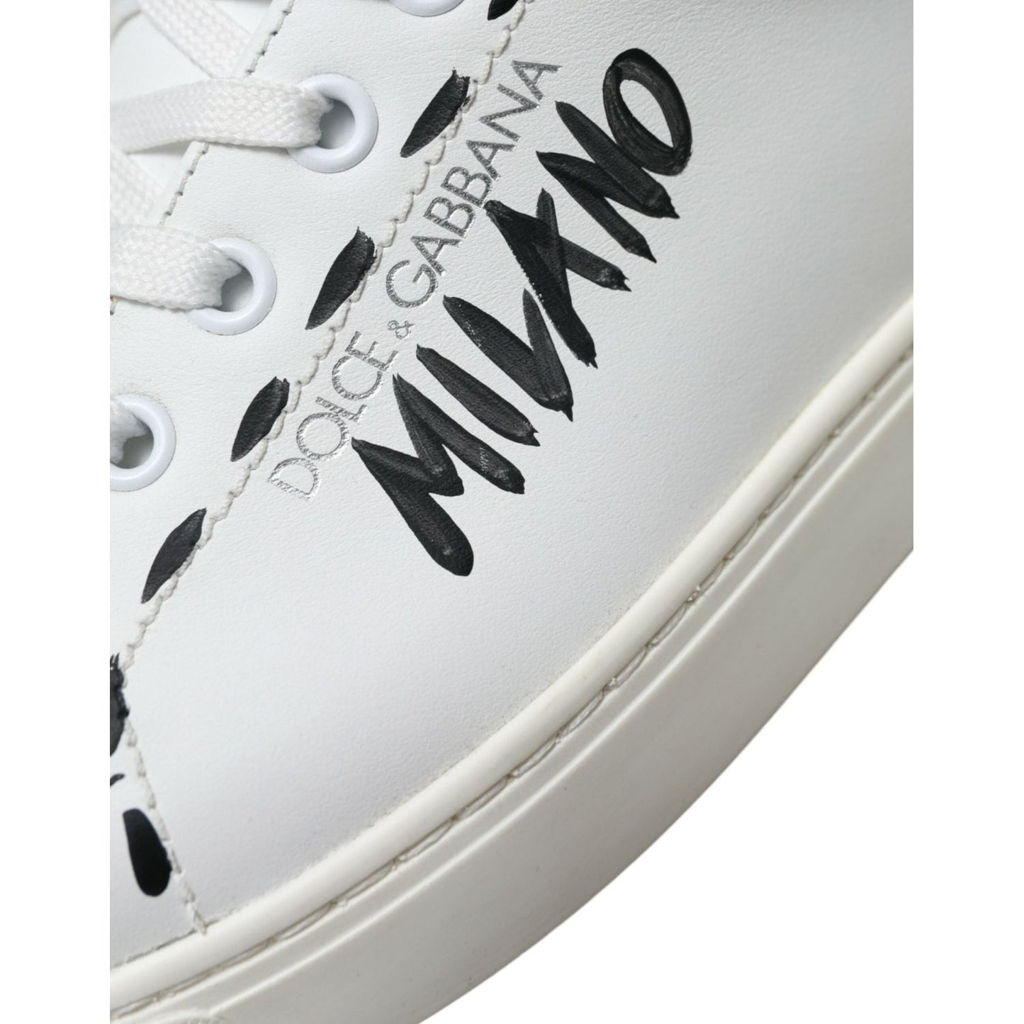 Dolce & Gabbana White Leather LOVE Milano Men Sneakers Shoes MV5376-39.5
