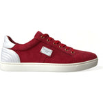 Dolce & Gabbana Red Suede Leather Men Low Top Sneakers Shoes MV5431-41