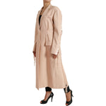 Dolce & Gabbana Beige Cotton Single Breasted Long Coat Jacket JKT3700-40