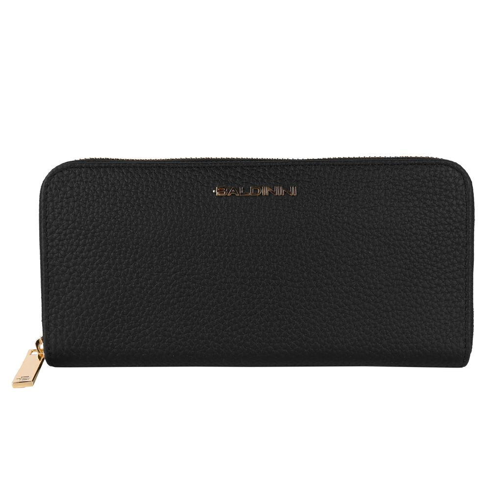 Baldinini Trend Elegant Leather Zip Wallet - Timeless Accessory BA-12282