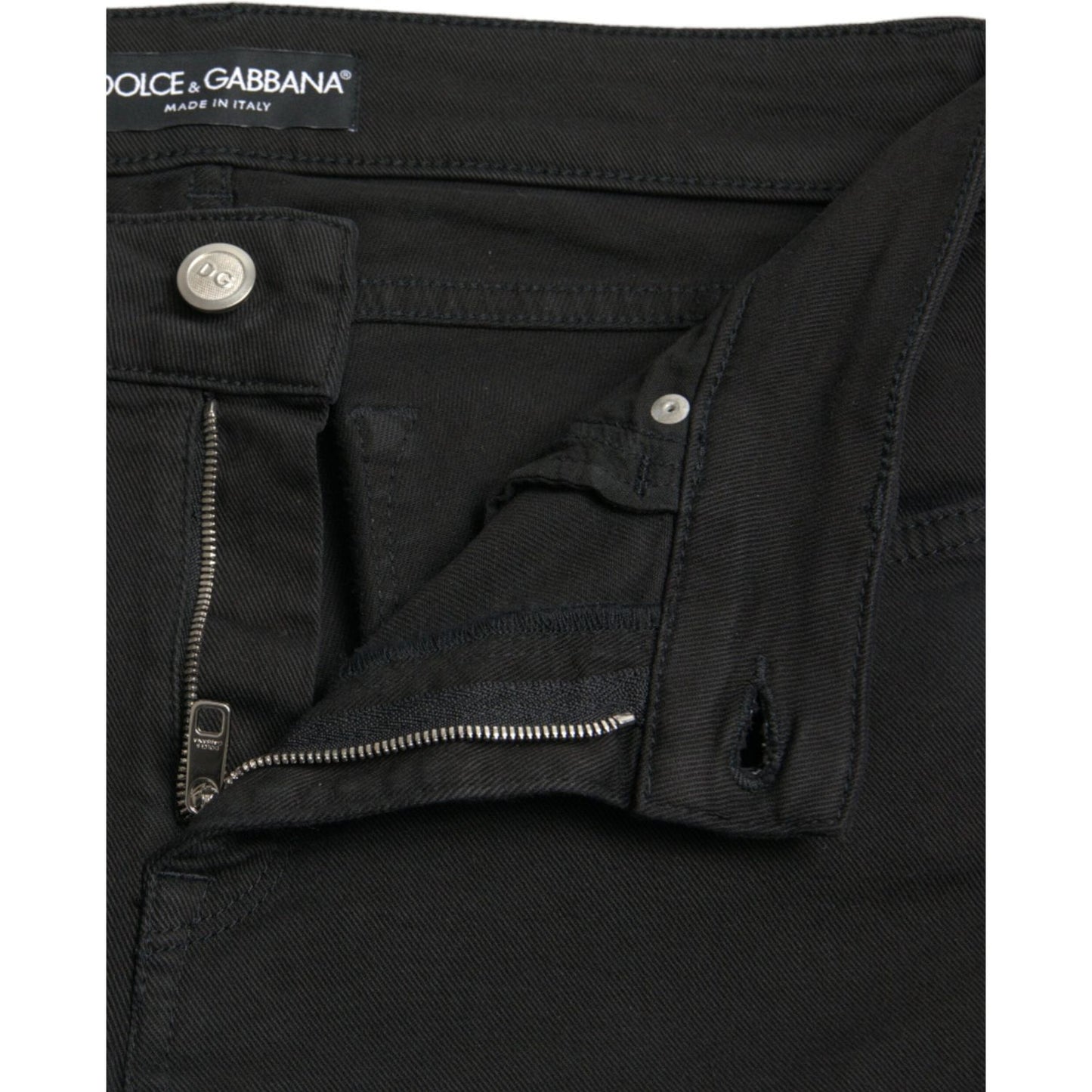 Dolce & Gabbana Black Cotton Mid Waist Skinny Denim Jeans PAN75004-42