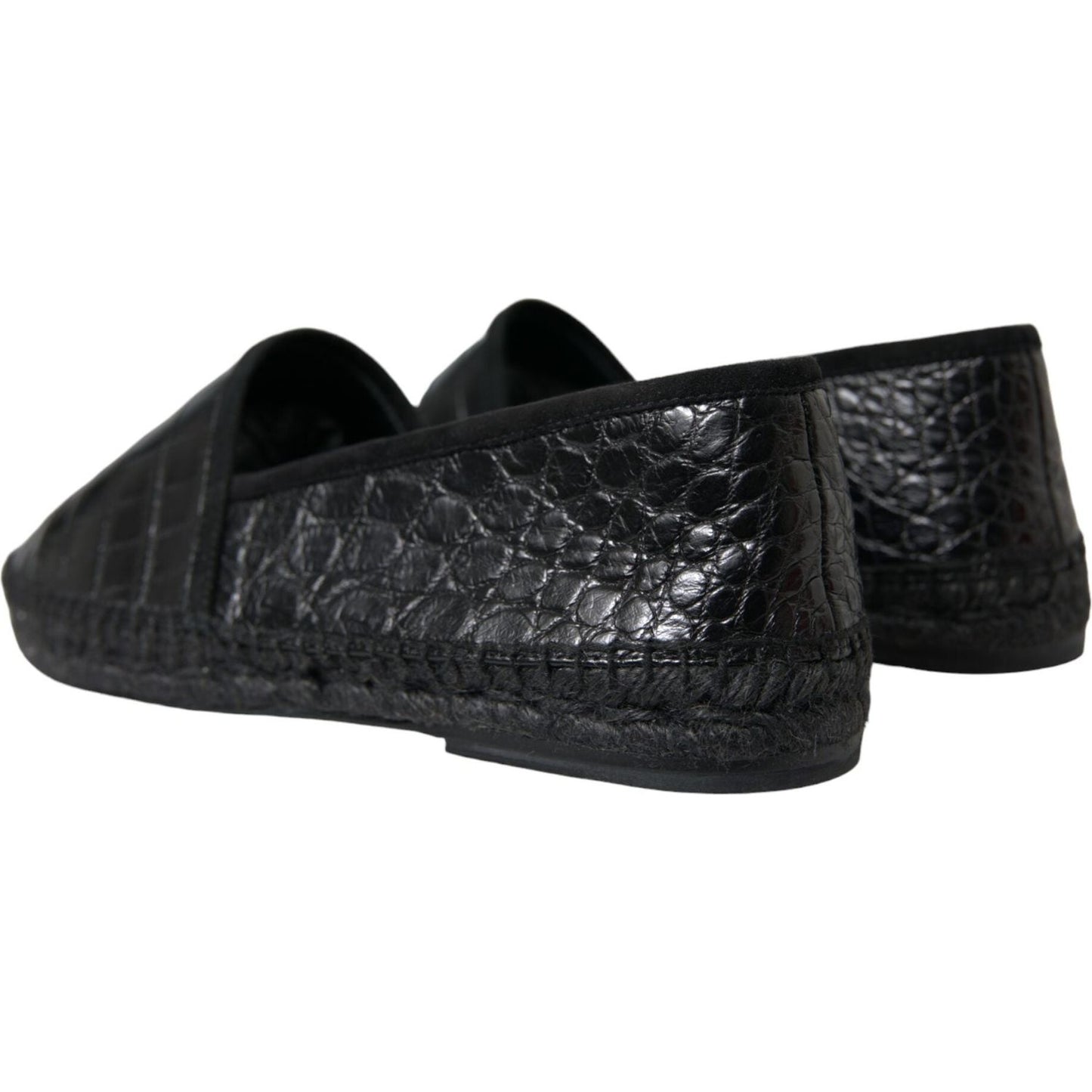 Dolce & Gabbana Black Exotic Leather Espadrilles Slip On Shoes MV5404-43