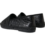 Dolce & Gabbana Black Exotic Leather Espadrilles Slip On Shoes MV5404-43