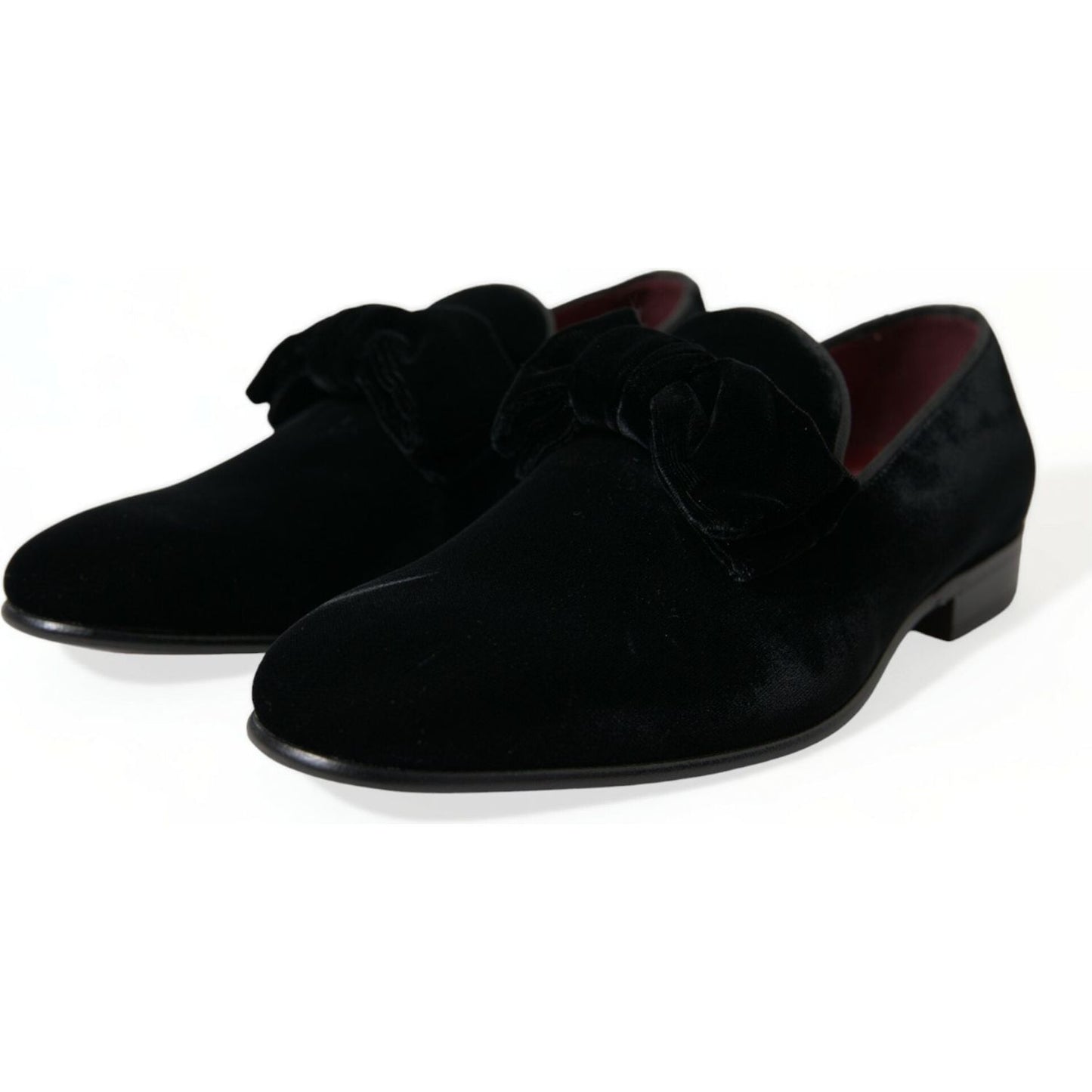 Dolce & Gabbana Black Velvet Loafers Formal Dress Shoes MV5422-40