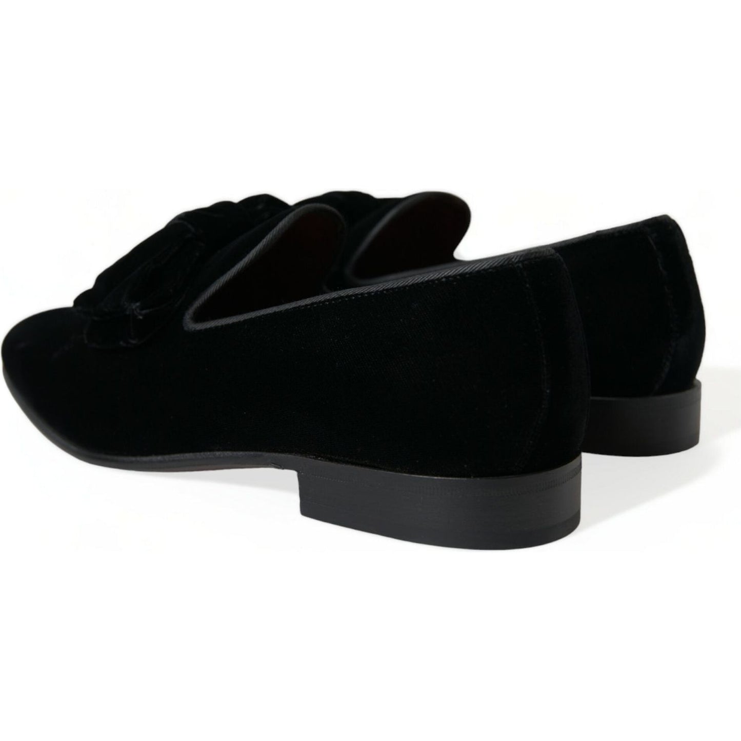 Dolce & Gabbana Black Velvet Loafers Formal Dress Shoes MV5422-40