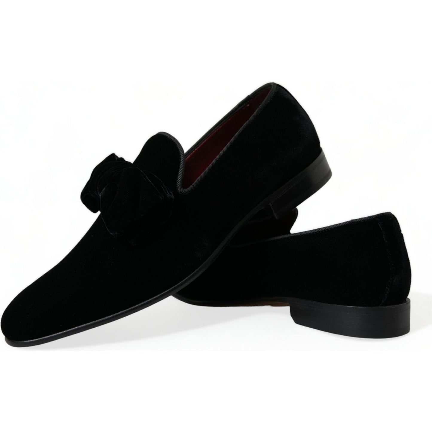 Dolce & Gabbana Black Velvet Loafers Formal Dress Shoes MV5422-40