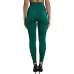 Dolce & Gabbana Green Nylon Stretch Slim Leggings Pants PAN74939-40