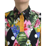 Dolce & Gabbana Multicolor Patchwork Cashmere Henley Sweater TSH84833-46