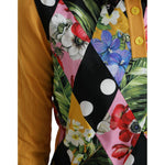 Dolce & Gabbana Multicolor Patchwork Cashmere Henley Sweater TSH84833-46