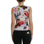 Dolce & Gabbana Multicolor Floral Padlock Butterfly Tank Top TSH84330-38
