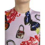 Dolce & Gabbana Multicolor Floral Padlock Butterfly Tank Top TSH84330-38