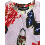 Dolce & Gabbana Multicolor Floral Padlock Butterfly Tank Top TSH84330-38