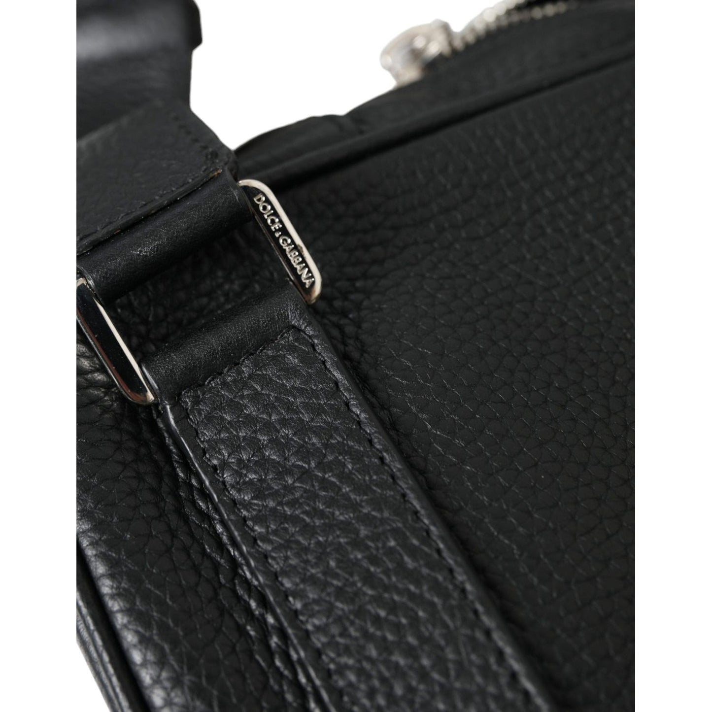 Dolce & Gabbana Black Calfskin Leather Logo Palermo Backpack Bag BAG1304