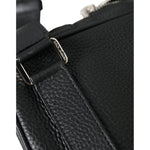Dolce & Gabbana Black Calfskin Leather Logo Palermo Backpack Bag BAG1304