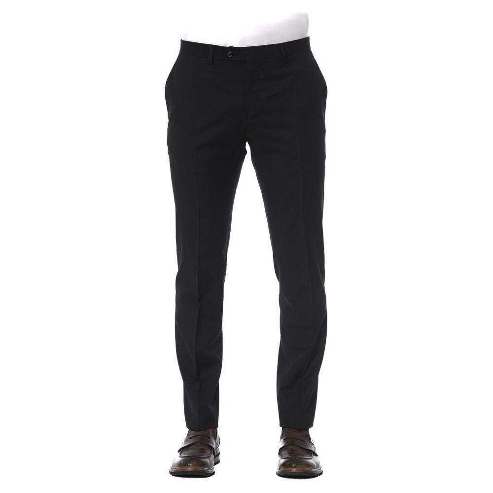 Trussardi Black Virgin Wool Men Trouser TR-24080-IT44 | XS