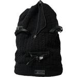 Dolce & Gabbana Black Silver Wool Zaino Tricot Backpack Men Bag BAG1157