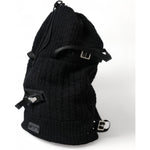 Dolce & Gabbana Black Silver Wool Zaino Tricot Backpack Men Bag BAG1157