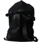 Dolce & Gabbana Black Silver Wool Zaino Tricot Backpack Men Bag BAG1157