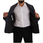 Dolce & Gabbana Blue Silk Goat Coat Blouson Winter Jacket JKT3300-IT44