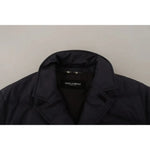 Dolce & Gabbana Blue Silk Goat Coat Blouson Winter Jacket JKT3300-IT44