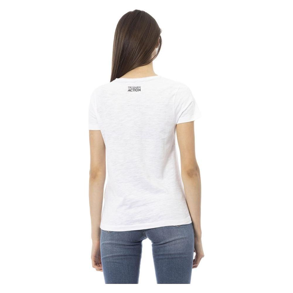 Trussardi Action White Cotton Women T-Shirt TR-24171-XS