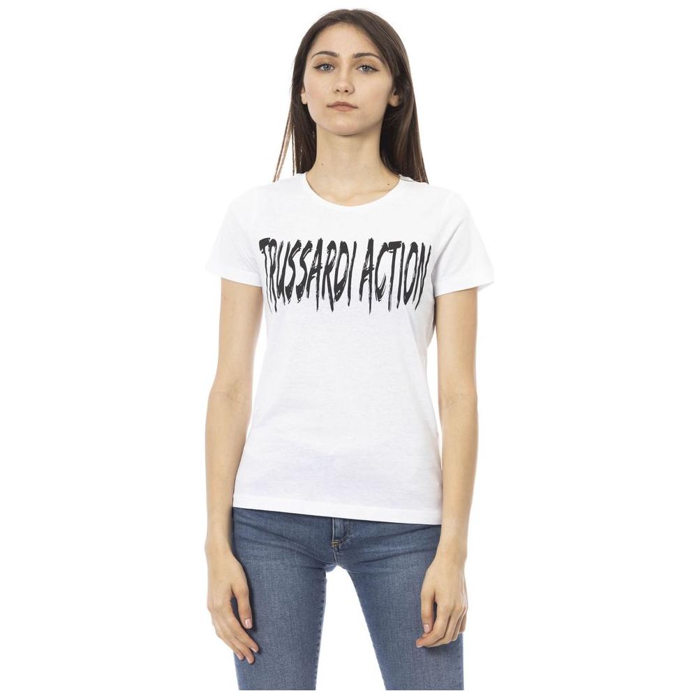 Trussardi Action White Cotton Women T-Shirt TR-24164-XS