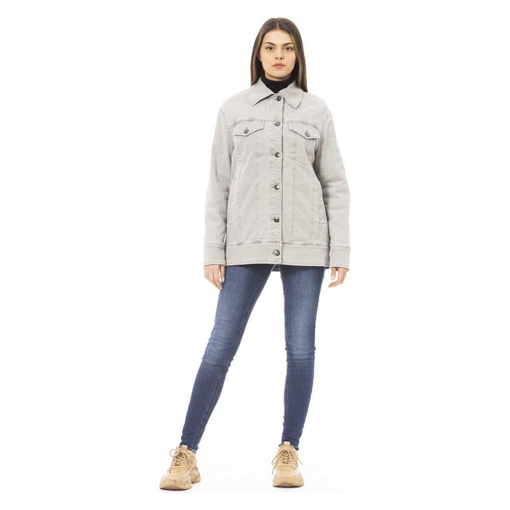Jacob Cohen Gray Cotton Women Jacket JA-24194-IT40|S