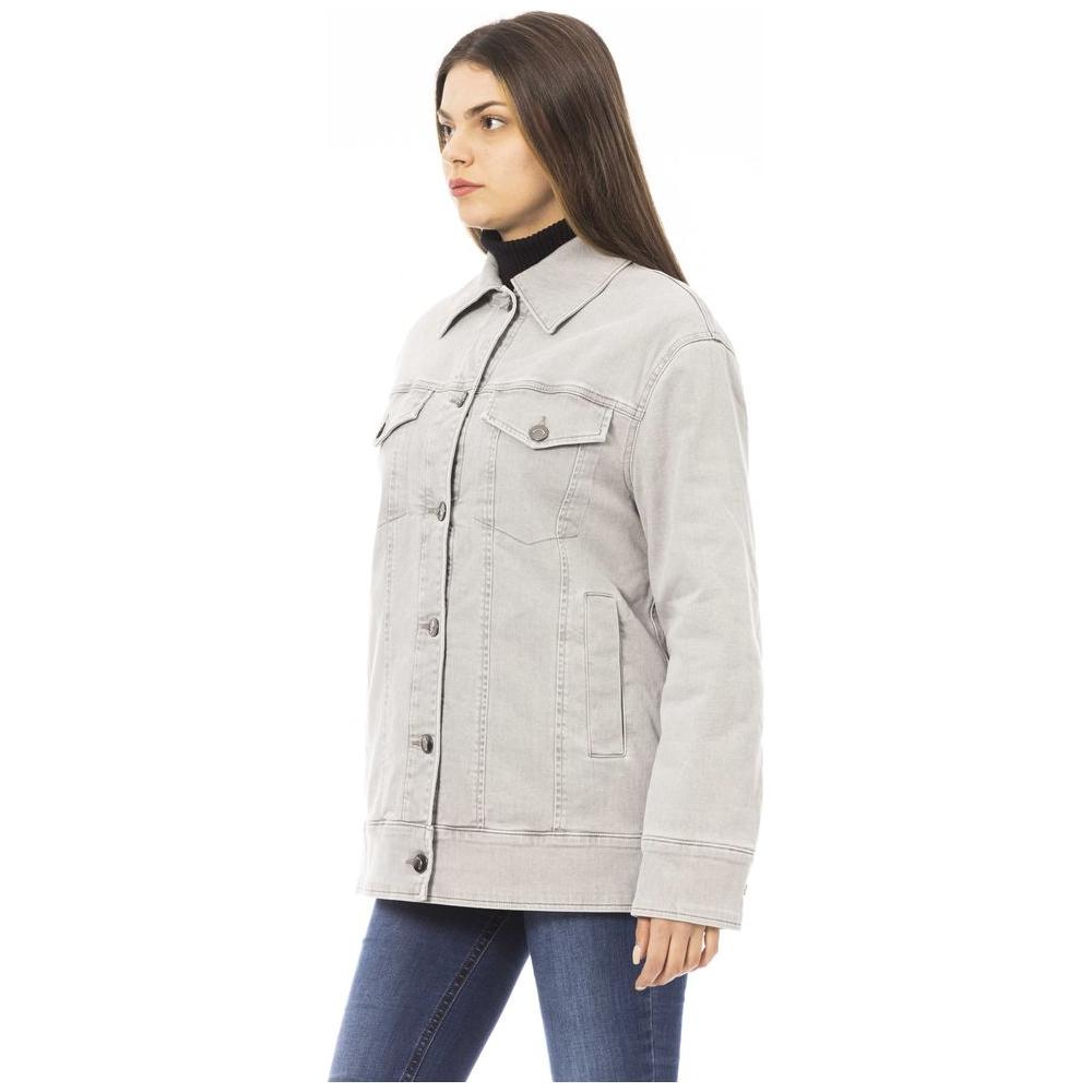 Jacob Cohen Gray Cotton Women Jacket JA-24194-IT40|S