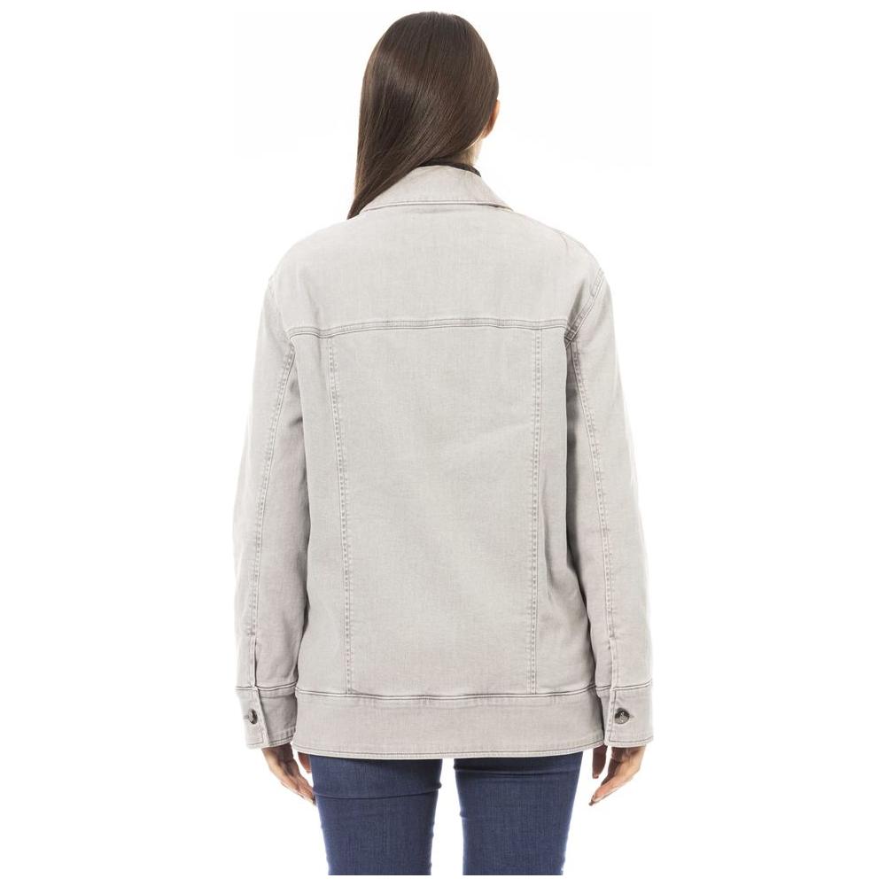 Jacob Cohen Gray Cotton Women Jacket JA-24194-IT40|S
