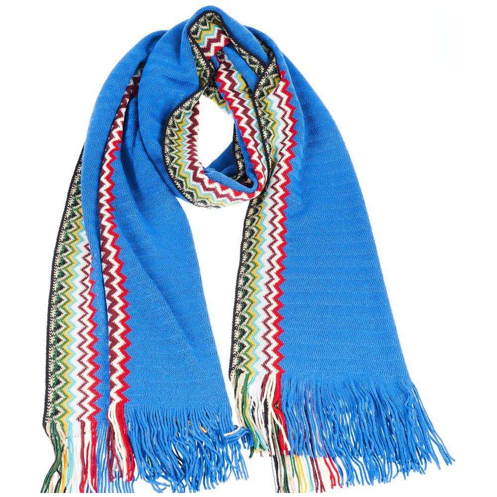 Missoni Blue Wool Men Scarf MI-24213