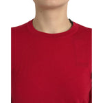 Dolce & Gabbana Red Wool Knitted Crew Neck Pullover Sweater TSH84335-40
