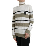 Dolce & Gabbana Multicolor Stripe Wool Logo Pullover Sweater TSH84341-44
