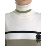 Dolce & Gabbana Multicolor Stripe Wool Logo Pullover Sweater TSH84341-44