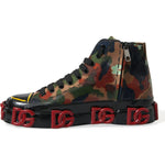 Dolce & Gabbana Multicolor Camouflage High Top Sneakers Shoes MV5549-40