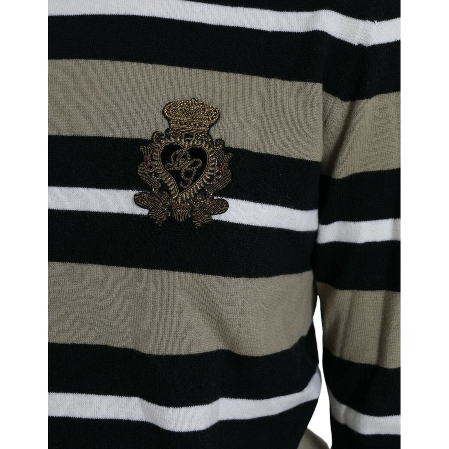 Dolce & Gabbana Multicolor Stripe Wool Logo Pullover Sweater TSH84526-42
