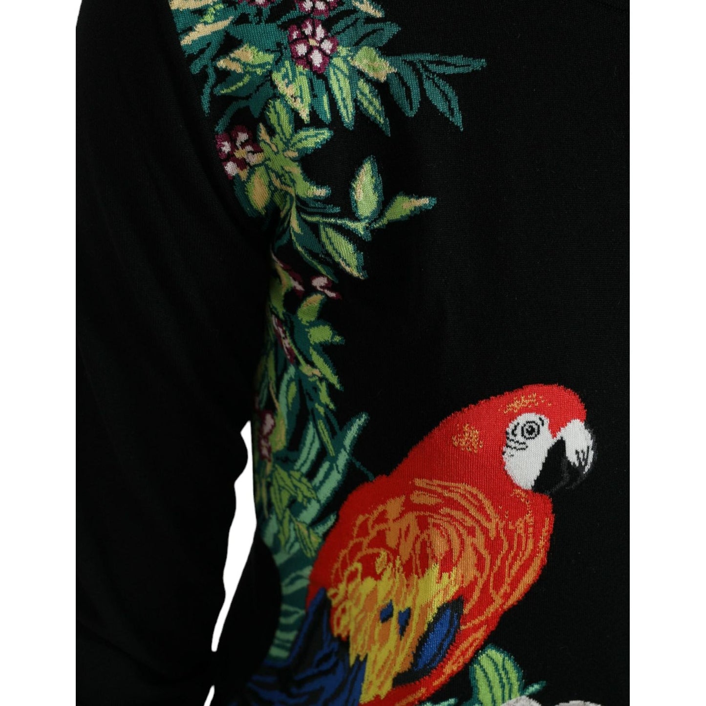 Dolce & Gabbana Black Bird Wool Long Sleeve Cardigan Sweater TSH84527-38