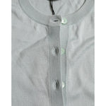 Dolce & Gabbana Light Blue Silk Crew Neck Cardigan Sweater TSH84538-44